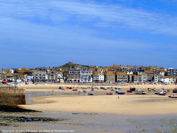 St. Ives at low tide in Cornwall. Picture Board by john hill