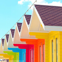 Buy canvas prints of Beach Huts at the North bay in Scarborough. by john hill