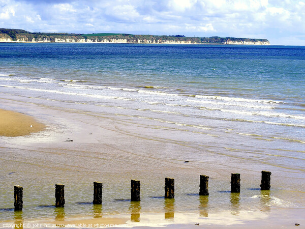 Flamborough head. as seen from the north bay beach at Bridlington.t Picture Board by john hill