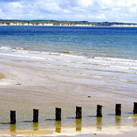 Buy canvas prints of Flamborough head. as seen from the north bay beach at Bridlington.t by john hill