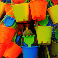 Buy canvas prints of Bucket and Spades at Scarborough. by john hill