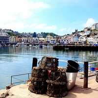 Buy canvas prints of A tranquil  morning harbour at Brixham in Devon. by john hill