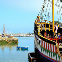 Buy canvas prints of The Golden Hind at Brixham in Devon. by john hill