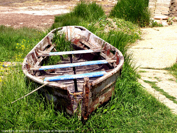 Abandoned  'Fleet Trow' boat at the Fleet Lagoon in Dorset. Picture Board by john hill