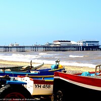 Buy canvas prints of Fishing boats and pier at Cromer, Norfolk. by john hill
