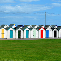 Buy canvas prints of Back to back Beach huts at Paignton in Devon. by john hill