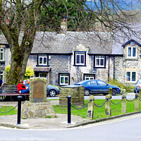 Buy canvas prints of Village green at Castleton in Derbyshire . by john hill