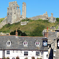 Buy canvas prints of Corfe Castle in Dorset. by john hill