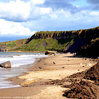 Buy canvas prints of Cayton Bay in North Yorkshire. by john hill