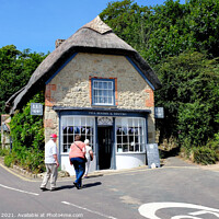 Buy canvas prints of Thatched tea rooms in Godshill on Isle of Wight, UK. by john hill