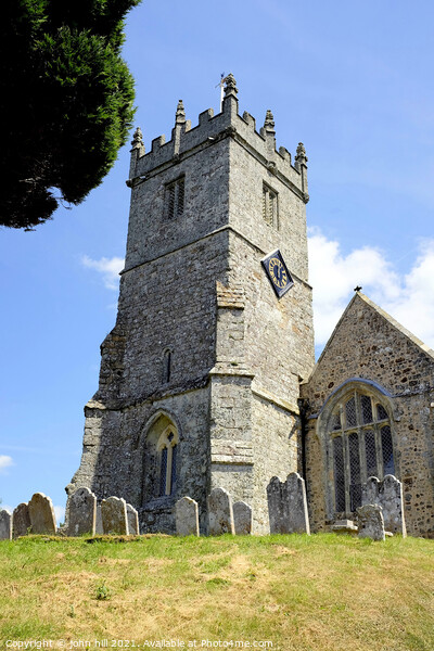 Church belltower at Godshill on Isle of Wight, UK. Picture Board by john hill