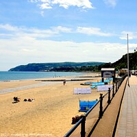 Buy canvas prints of The bay promenade at Sandown on Isle of Wight, UK. by john hill