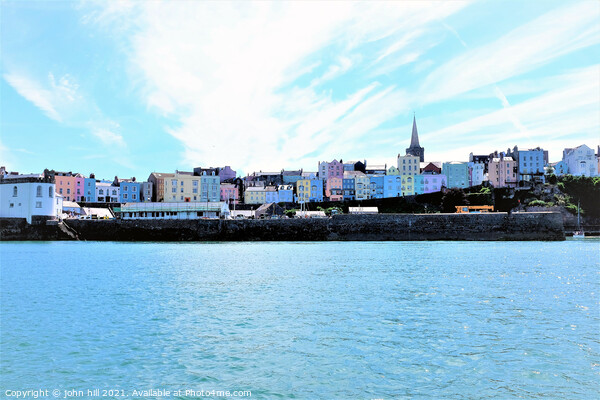 Colorful Tenby from the sea in South Wales, UK. Picture Board by john hill