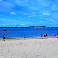 Buy canvas prints of Priory beach on Caldey Island in South Wales, UK. by john hill