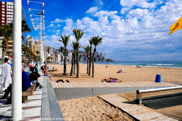Levante beach at Benidorm in Spain. Picture Board by john hill