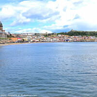 Buy canvas prints of Scarborough at high tide in North Yorkshire, UK. by john hill