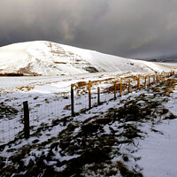 Buy canvas prints of Storm clouds over Mam Tor in Derbyshire, UK. by john hill