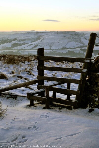 Dawn countryside walk in Derbyshire, UK. Picture Board by john hill