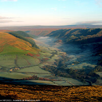 Buy canvas prints of Morning mist at Alport Dale in Derbyshire. by john hill