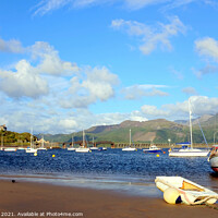 Buy canvas prints of Barmouth harbor in Wales. by john hill