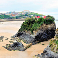 Buy canvas prints of Towan beach at Newquay in Cornwall. by john hill