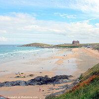 Buy canvas prints of Fistral beach at Newquay in Cornwall. by john hill