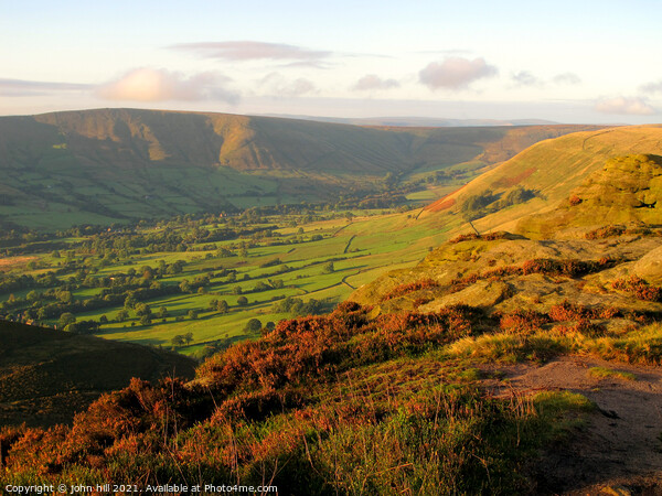 Vale of Edale at sunrise in Derbyshire Picture Board by john hill