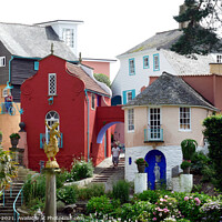 Buy canvas prints of Portmeirion village in Wales. by john hill