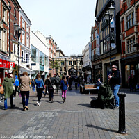 Buy canvas prints of High street in Lincoln. by john hill