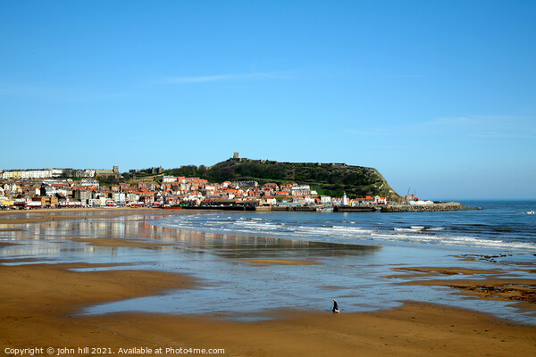 Scarborough at low tide in April Picture Board by john hill
