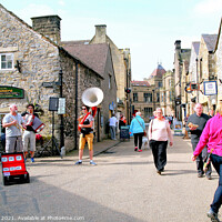 Buy canvas prints of Street buskers at Bakewell in Derbyshire. by john hill