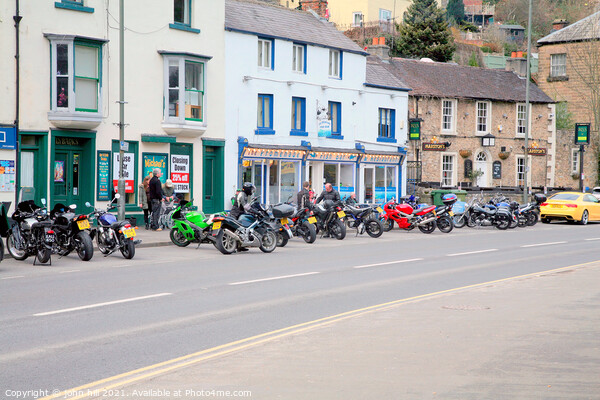 Motor cycle parking atMatlock Bath in Derbyshire Picture Board by john hill