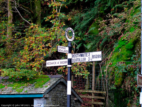 Cumberland signpost in Cumbria. Picture Board by john hill