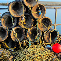 Buy canvas prints of Lobster pots. by john hill