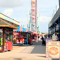 Buy canvas prints of Pleasure beach at Skegness. by john hill