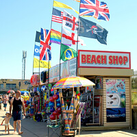 Buy canvas prints of Beach Shop. by john hill