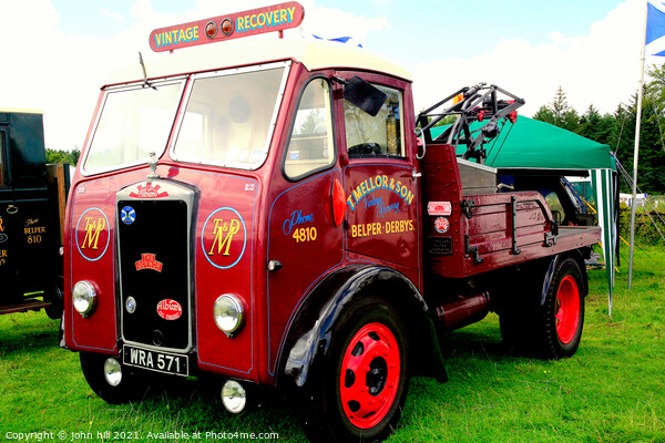 Vintage 1954 Albion Claymore recovery truck. Picture Board by john hill
