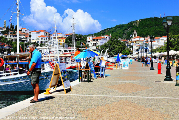 Old Port at Skiathos town in Greece Picture Board by john hill