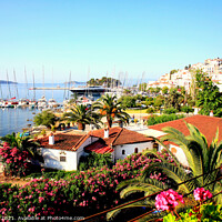 Buy canvas prints of New port at Skiathos town in Greece. by john hill