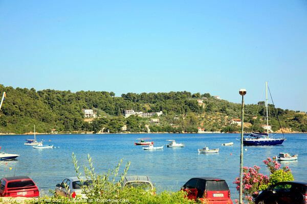 Skiathos bay at Skiathos in Greece. Picture Board by john hill