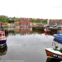 Buy canvas prints of Harbour at Whitby in North Yorkshire. by john hill