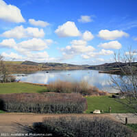 Buy canvas prints of White  cloud reflections at Carsington Water. by john hill