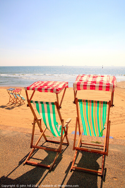 Isle of Wight Deckchairs. Picture Board by john hill