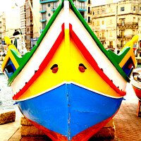 Buy canvas prints of Maltese fishing boat. by john hill