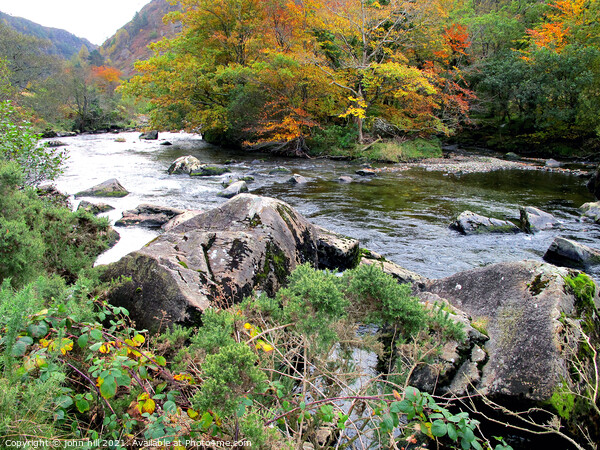 Autumn at Pass of Aberglaslyn in Wales. Picture Board by john hill