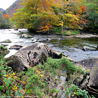 Buy canvas prints of Autumn at Pass of Aberglaslyn in Wales. by john hill