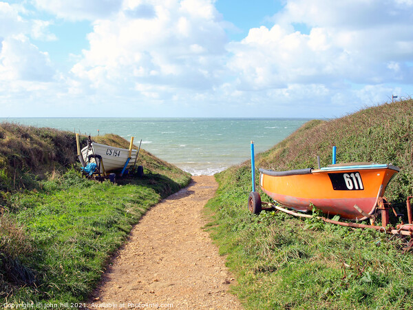 Down to the sea at Brook Bay on the Isle of Wight. Picture Board by john hill