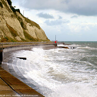 Buy canvas prints of Stormy coastline, Ventnor to Bonchurch. by john hill