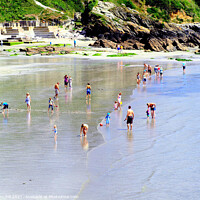 Buy canvas prints of The beach at Looe, Cornwall. by john hill