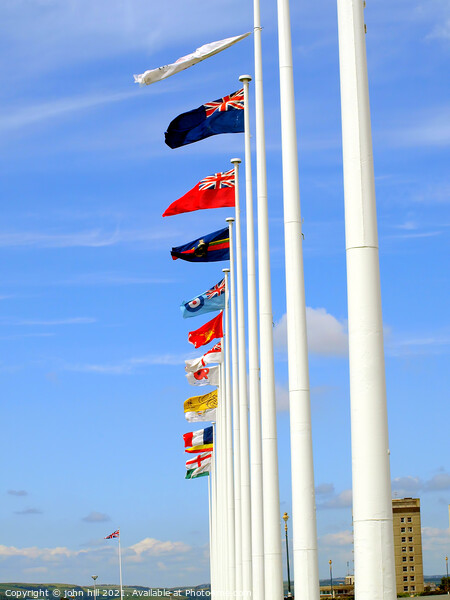 International Flags on the Hoe at Plymouth in Devon. Picture Board by john hill